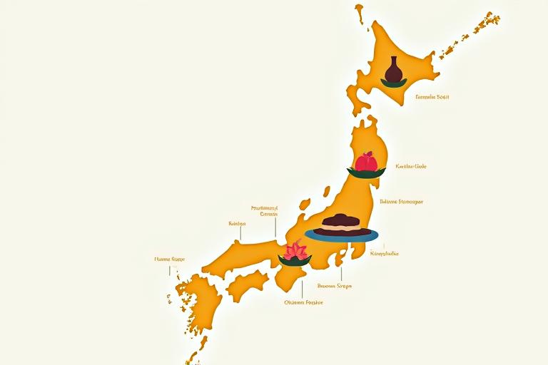 日本地図上にハースファイア・プロビジョンズの原材料産地を示すピン