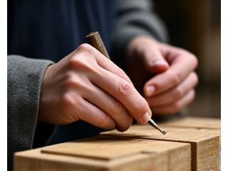 伝統工芸の工房で集中して作業する職人の手元