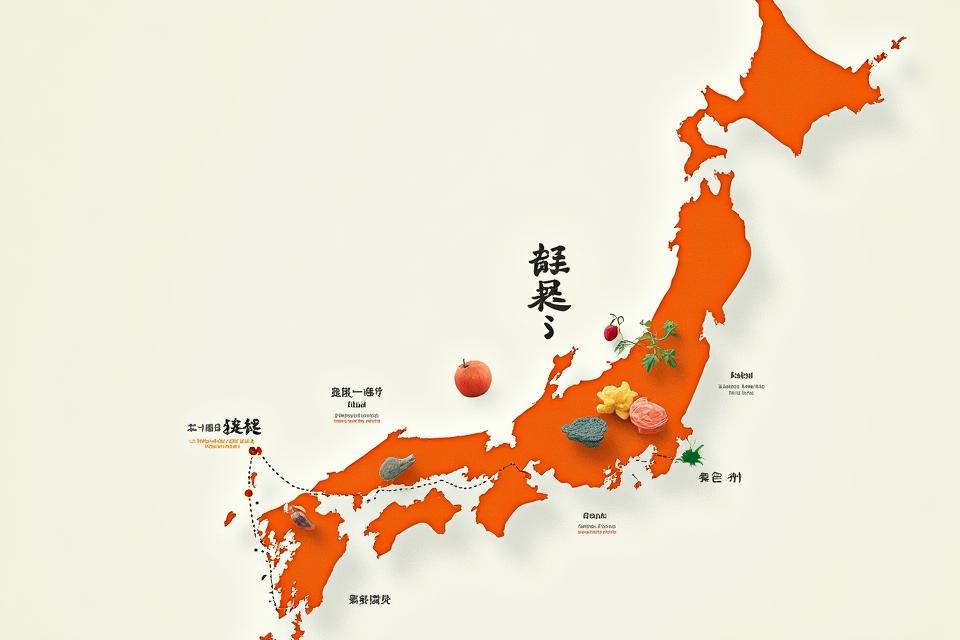 日本地図上に地域ごとの特産品とHearthfire Provisionsのコラボレーション拠点が示されているインタラクティブなマップのプレースホルダー